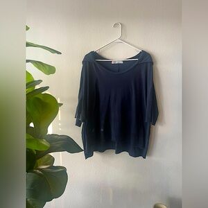 Free People Beach Coverup Navy Blue Hooded Shirt Women’s Size Extra Small/Small